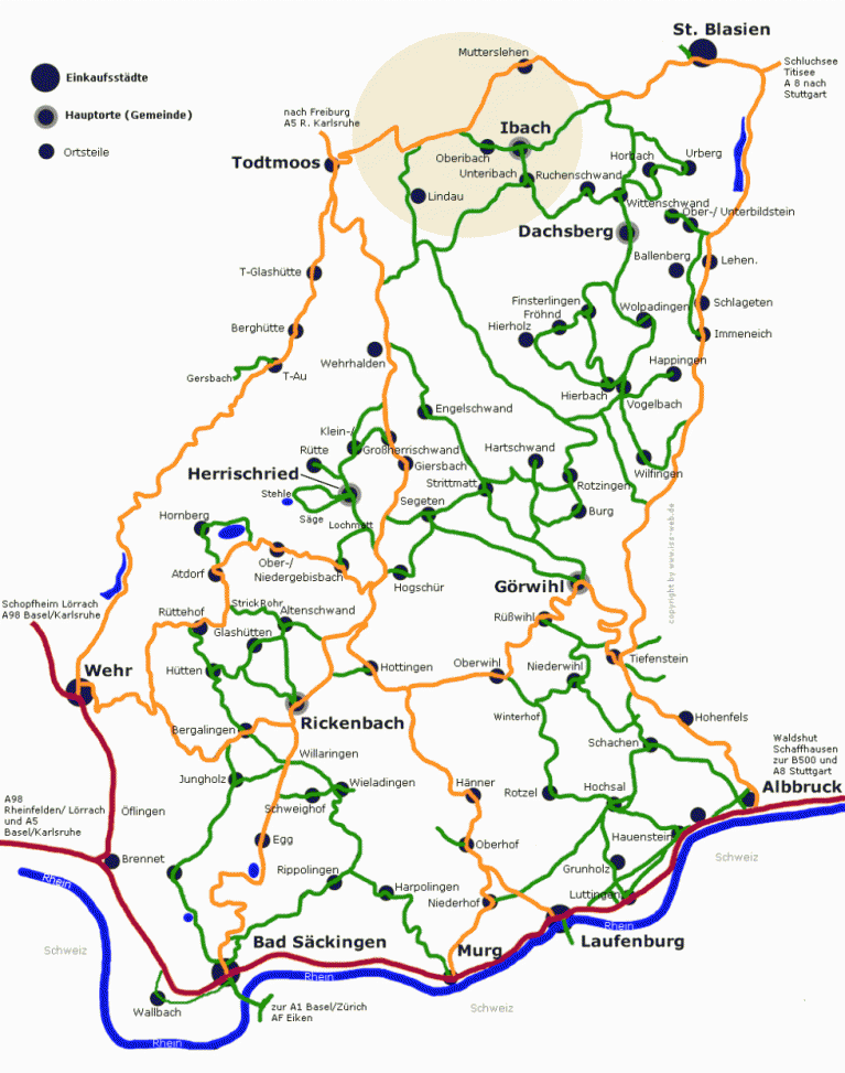 Karte Ibach / Hotzenwald